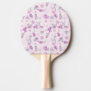 pattern displaying vintage baby animals Ping-Pong paddle