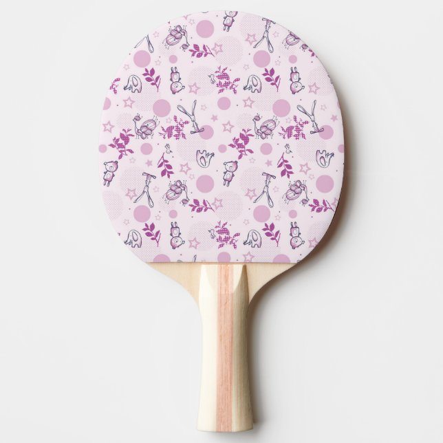 pattern displaying vintage baby animals Ping-Pong paddle (Front)
