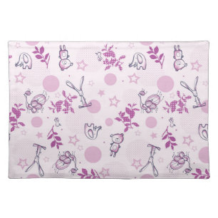 pattern displaying vintage baby animals placemat