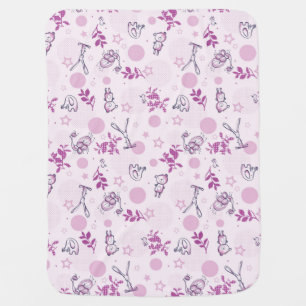 pattern displaying vintage baby animals receiving blanket