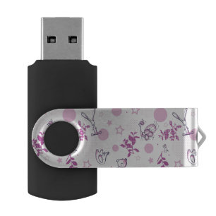 pattern displaying vintage baby animals USB flash drive