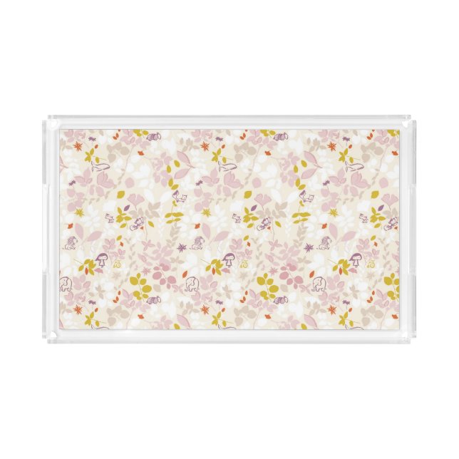 pattern displaying whimsical animals acrylic tray (Front)