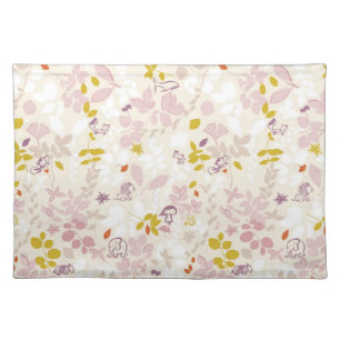 pattern displaying whimsical animals cloth placemat
