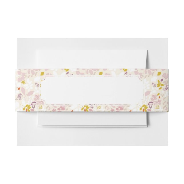 pattern displaying whimsical animals invitation belly band (Front Example)