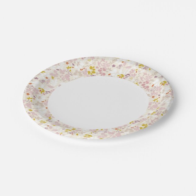pattern displaying whimsical animals paper plates (Angled)