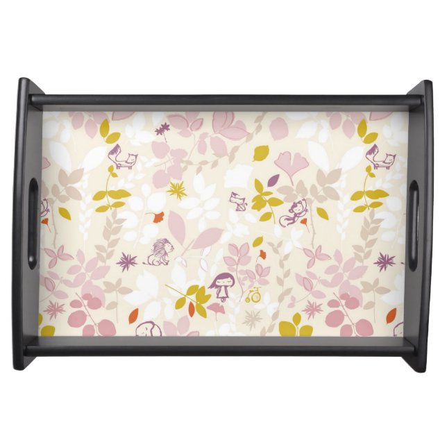 pattern displaying whimsical animals serving tray (Front)