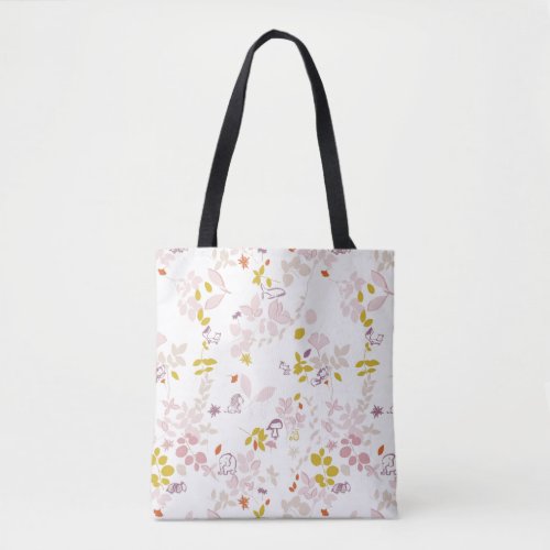 pattern displaying whimsical animals tote bag