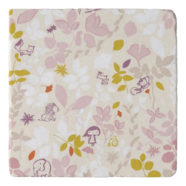 pattern displaying whimsical animals trivet (Front)
