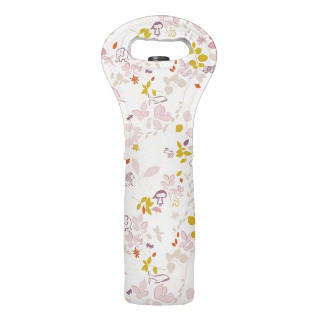 pattern displaying whimsical animals wine bag (Front)