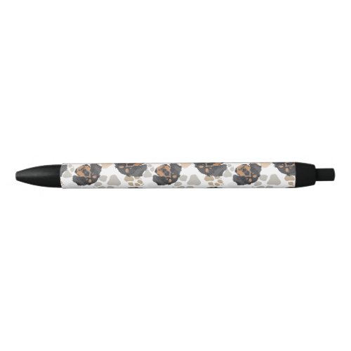 Pattern dog paws dachshund black ink pen