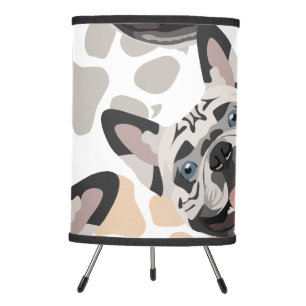 Pattern Dog Paws French Bulldog - Seamless pattern Tripod Lamp