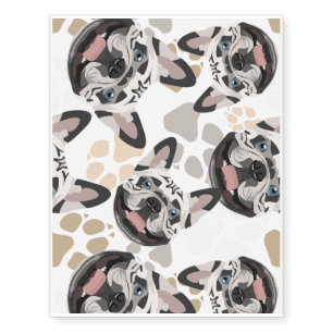 Pattern Dog Paws French Bulldog Temporary Tattoos