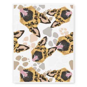 Pattern Dog Paws German Shepherd Temporary Tattoos