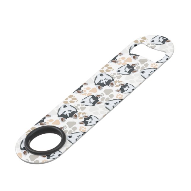 Pattern Dog paws Husky Bar Key (Front Angled)