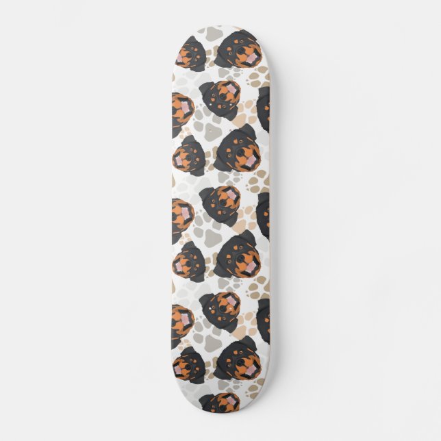 Pattern Dog Paws Rottweiler Skateboard (Front)