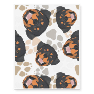 Pattern Dog Paws Rottweiler Temporary Tattoos