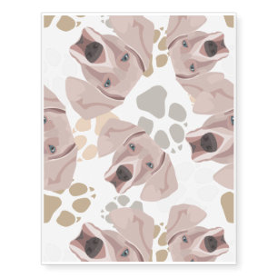 Pattern Dog Paws Weimaraner Temporary Tattoos