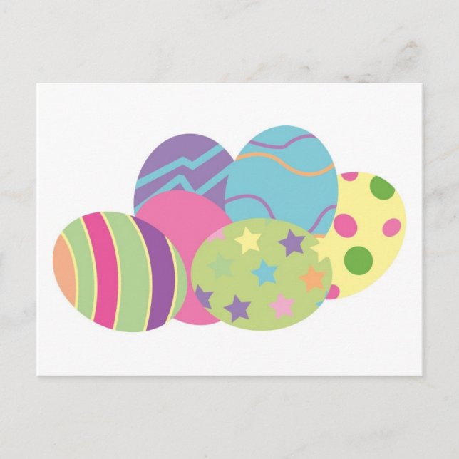 Pattern Easter Eggs Holiday Postcard (Front)