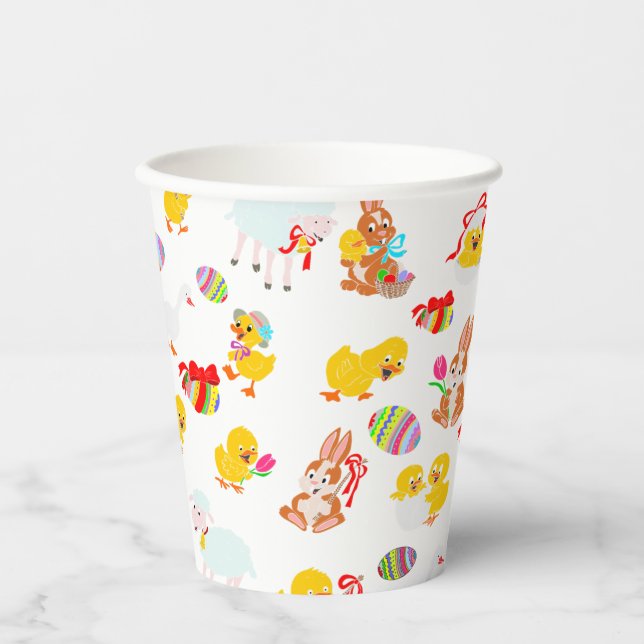 Pattern Easter Party Children Birthday Celebration Paper Cups (Front)
