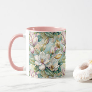 Pattern Elegant Magnolia Flowers Mug