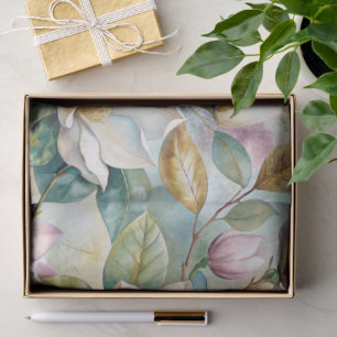 Pattern Elegant Magnolia Flowers Tissue Paper