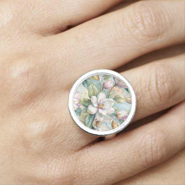 Pattern Elegant Magnolias Ring (In Situ)