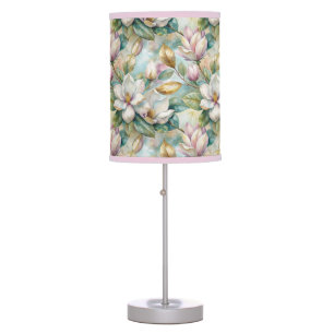 Pattern Elegant Magnolias Table Lamp