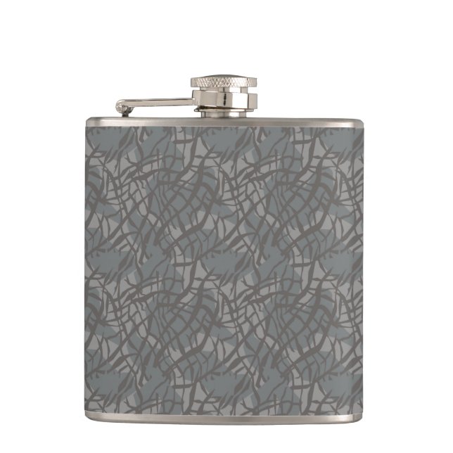 Pattern elephant leather hip flask (Front)