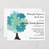 Pattern Family Reunion Tree 2-Sided Save the Date Announcement Postcard (Front/Back)