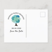 Pattern Family Reunion Tree 2-Sided Save the Date Announcement Postcard (Back)