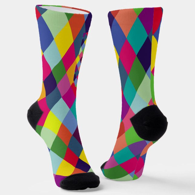 Pattern Fashion Colorful- Modern spring hipster Socks (Angled)