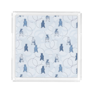 pattern featuring a grizzly bear acrylic tray