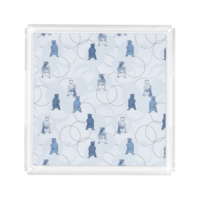 pattern featuring a grizzly bear acrylic tray (Front)