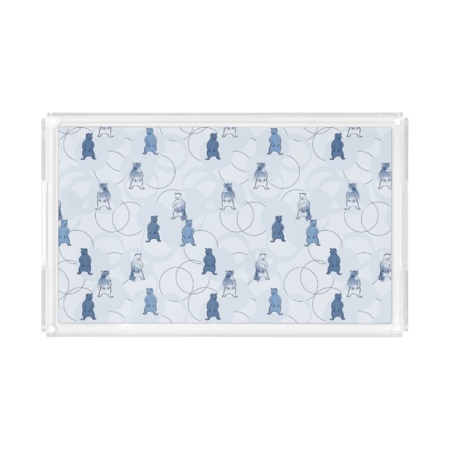 pattern featuring a grizzly bear acrylic tray (Front)