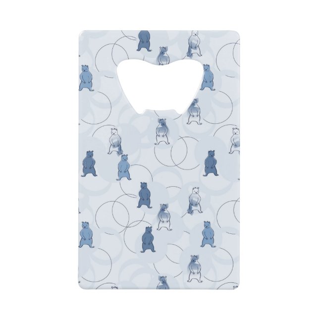 pattern featuring a grizzly bear credit card bottle opener (Front)