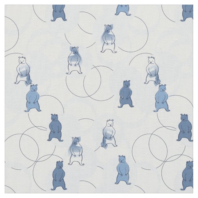 pattern featuring a grizzly bear fabric (Close Up)