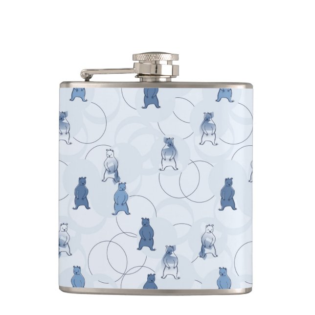 pattern featuring a grizzly bear flask (Front)