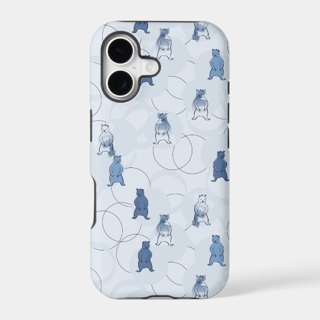 pattern featuring a grizzly bear iphone case (Back)