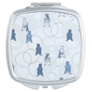 pattern featuring a grizzly bear mirror for makeup