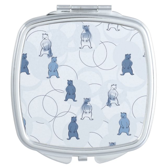 pattern featuring a grizzly bear mirror for makeup (Front)