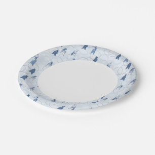 pattern featuring a grizzly bear paper plates