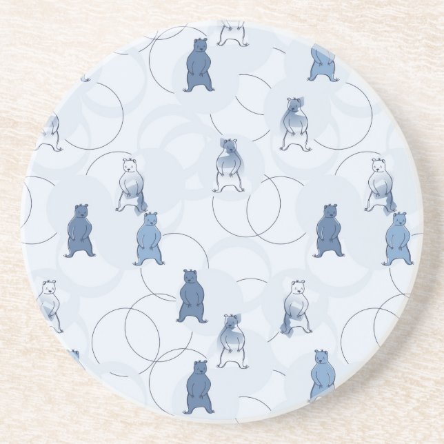 pattern featuring a grizzly bear sandstone coaster (Front)