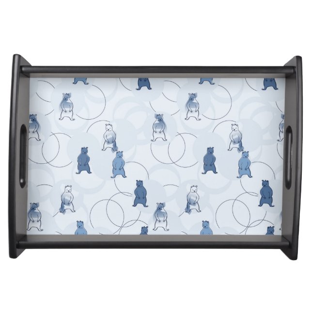 pattern featuring a grizzly bear serving tray (Front)