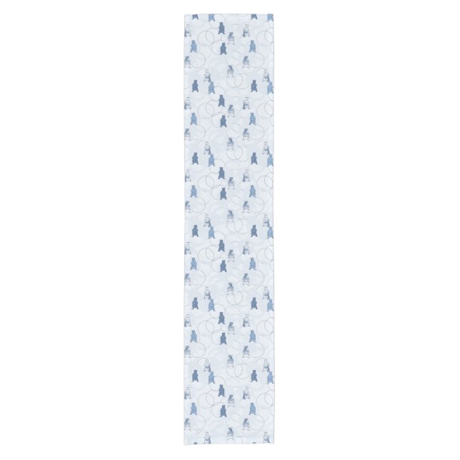 pattern featuring a grizzly bear short table runner (Front)