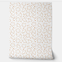 pattern featuring flax flowers in a minimalist sty
