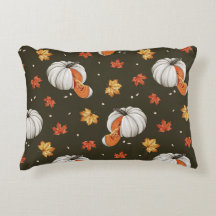 pattern featuring white pumpkins