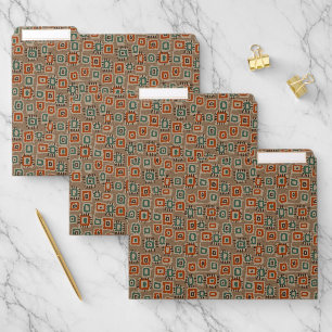 Pattern File Folder with Old Cloth Patches Design