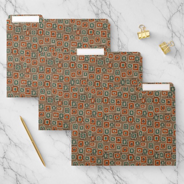 Pattern File Folder with Old Cloth Patches Design (Set)