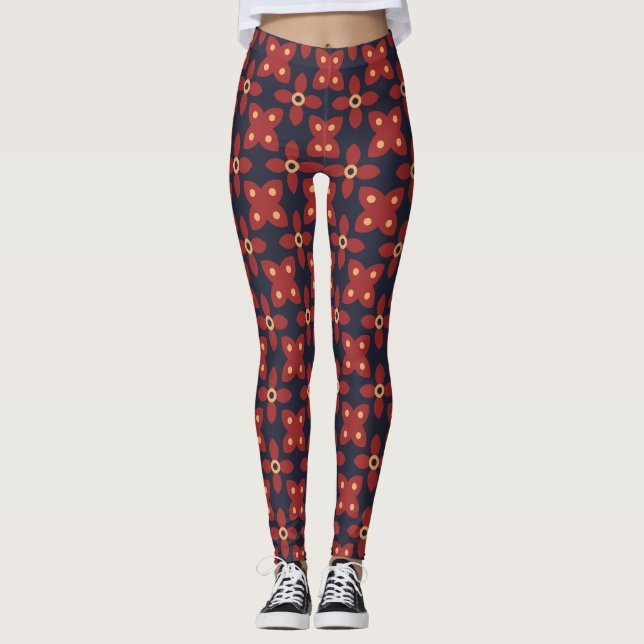 Pattern Flower Beautiful Flowers Premium Leggings (Front)