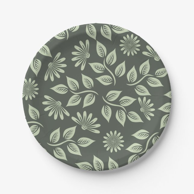 pattern flower paper plates (Front)